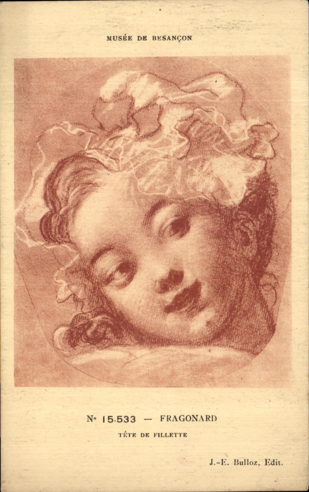 CPA Museum of Besancon Fragonard head of young girl