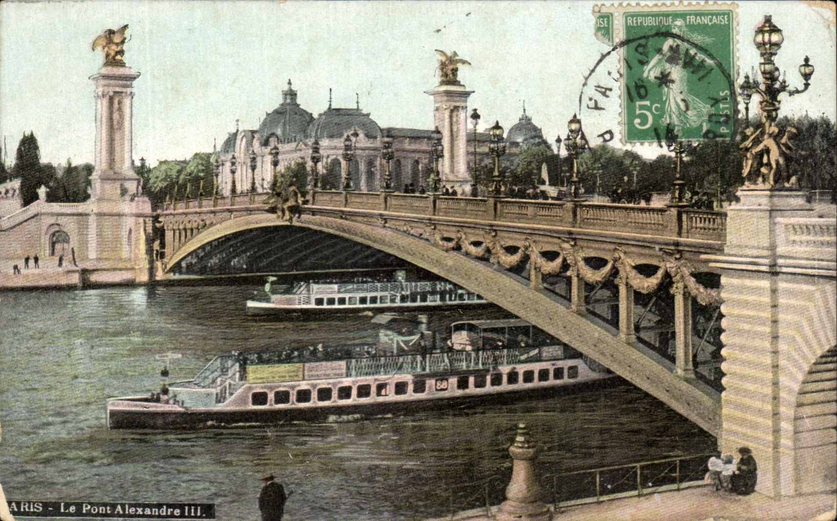 CPA Paris Poat Alexandre III barge