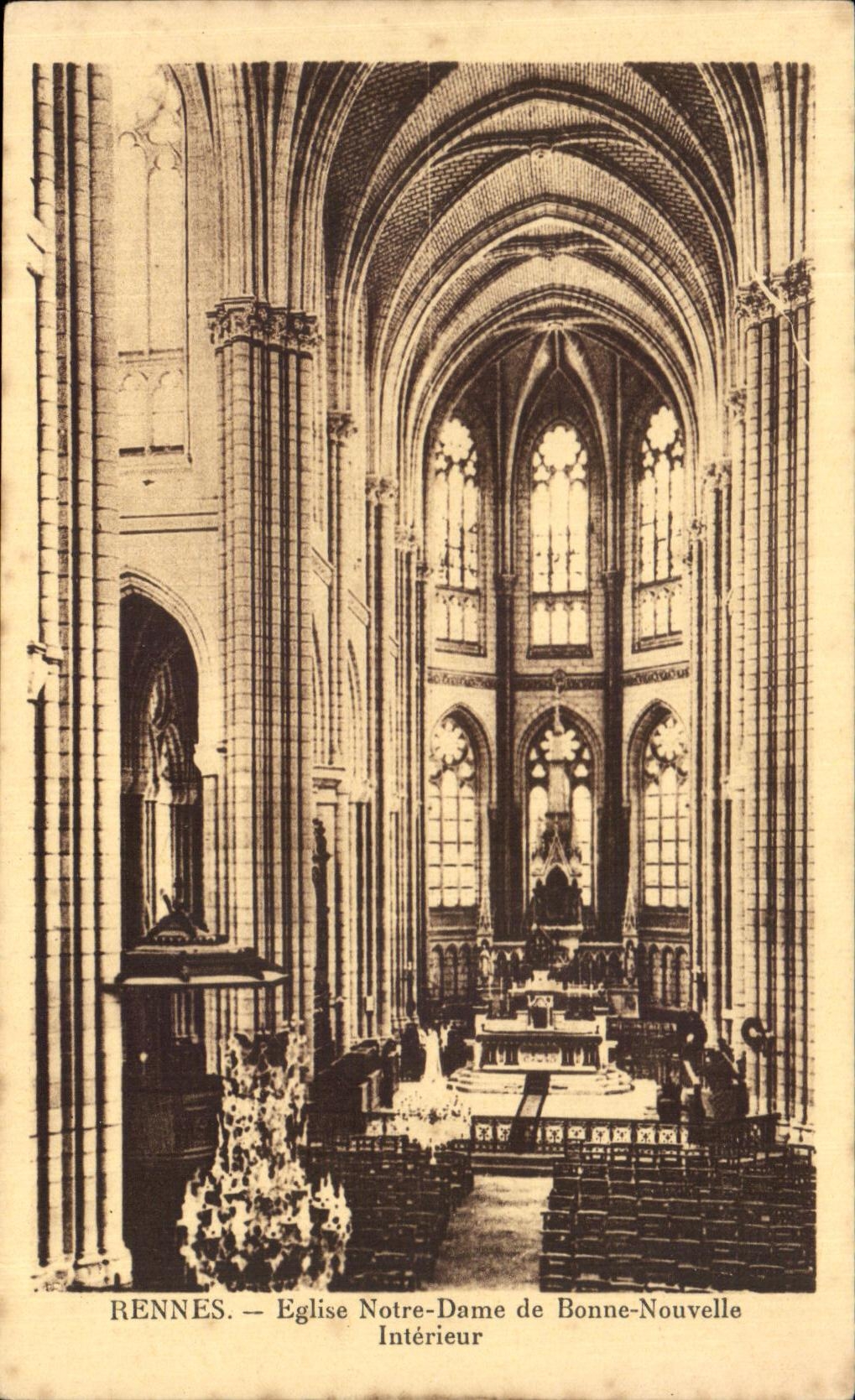 CPA Rennes Eglise Notre Dame de Bonne Nouvelle Interieur