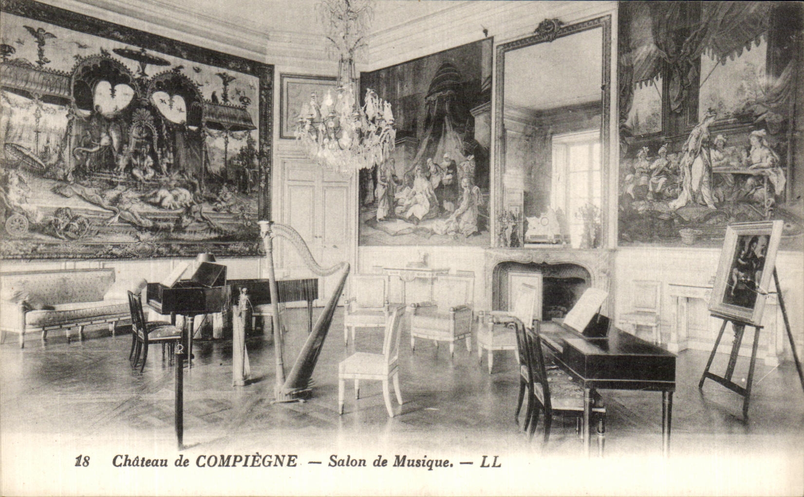 CPA Castle of Compiegne Salon of Music Grips Piano