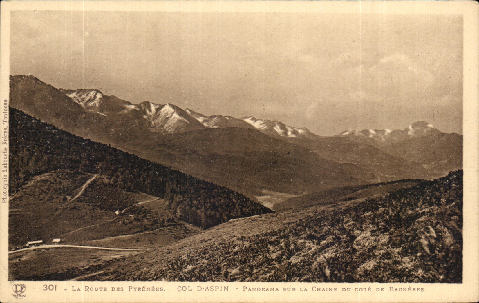 CPA the Road Of the Pyrenees Collar D' Aspin Panorama aur the Chain of the dimension of Bagneres