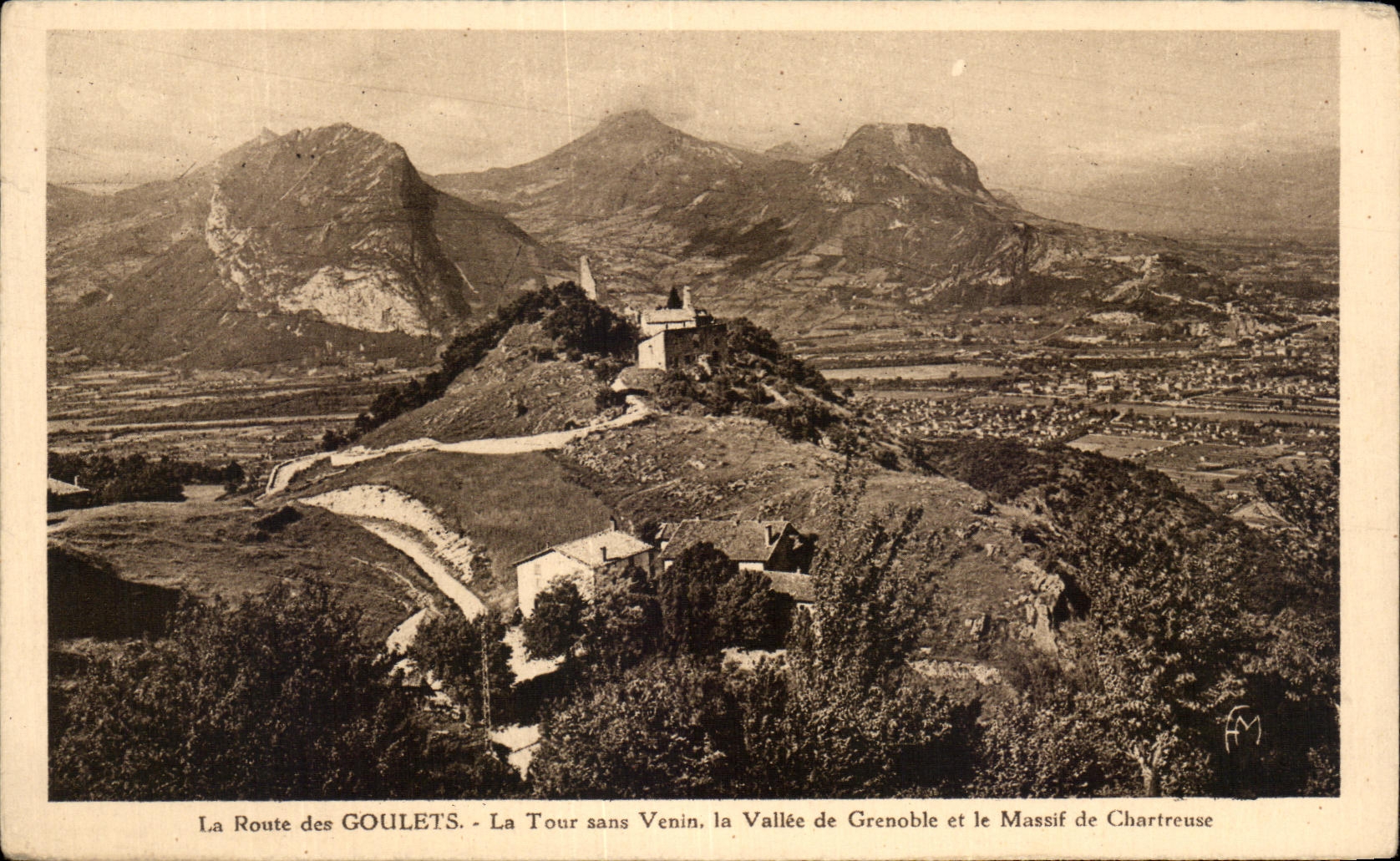 CPA the Road of the Narrow parts the Tower Venom the Valley of Grenoble and Mountain of Chartreuse