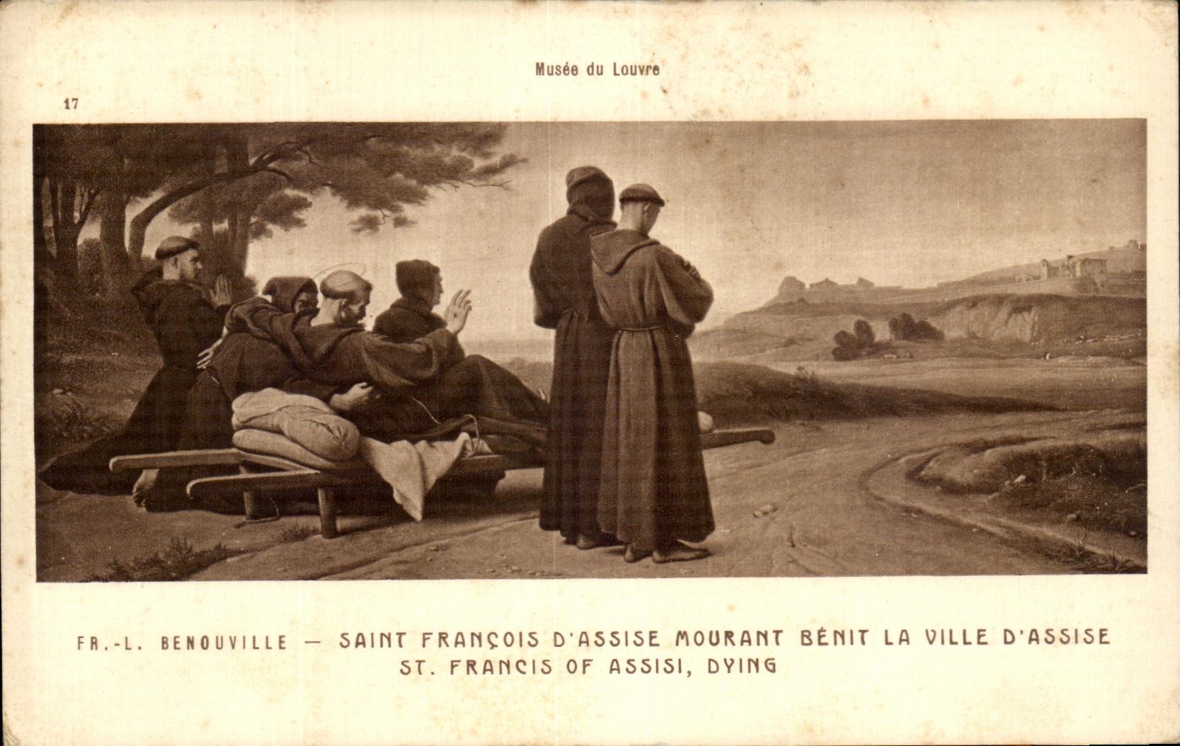 CPA Benouville Saint Francois D'Assise Mourant Benit La Ville d'ASsise Musee du Louvre Paris 