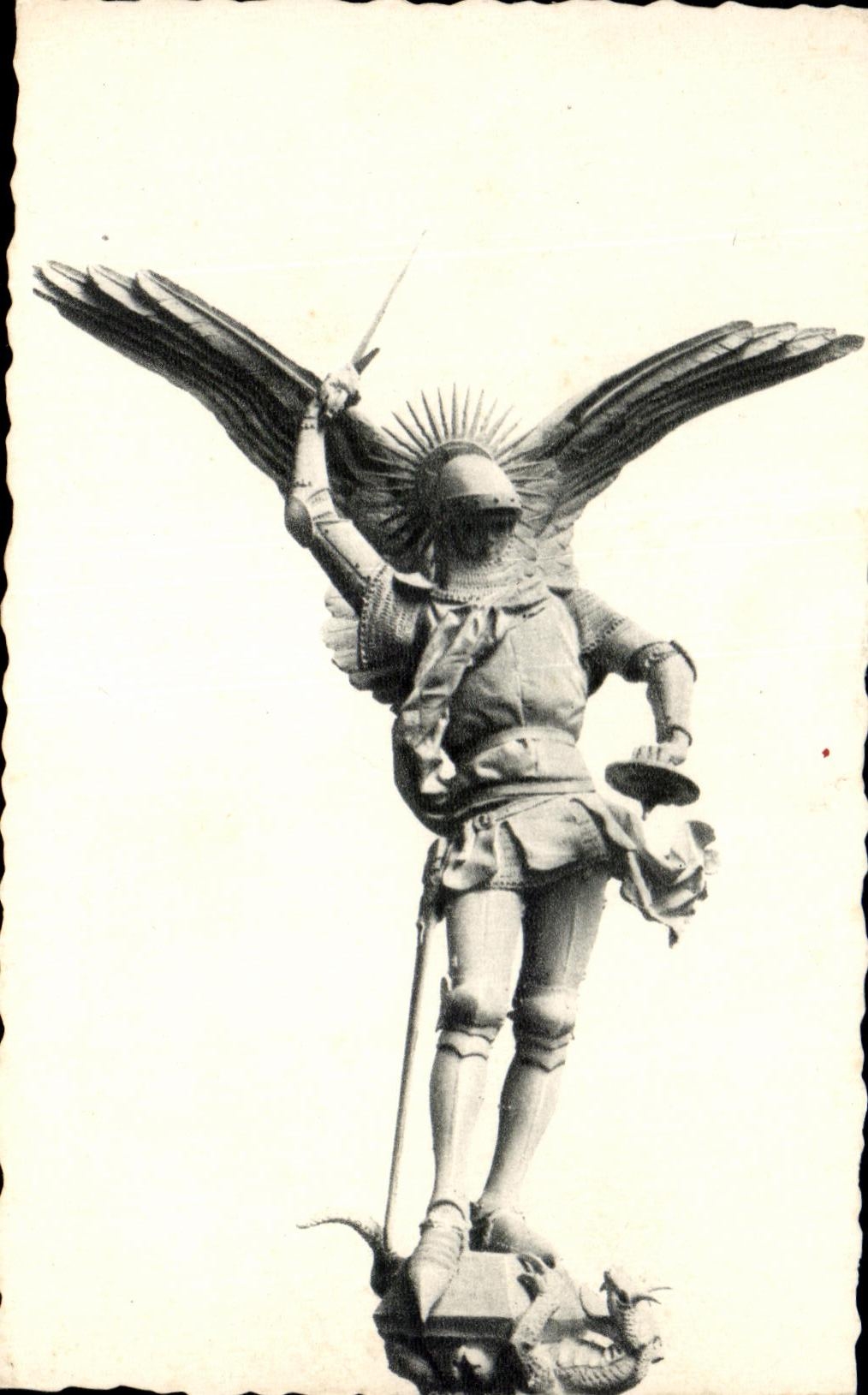 CPA Abbey of the Mount St Michel Statue Fremiet