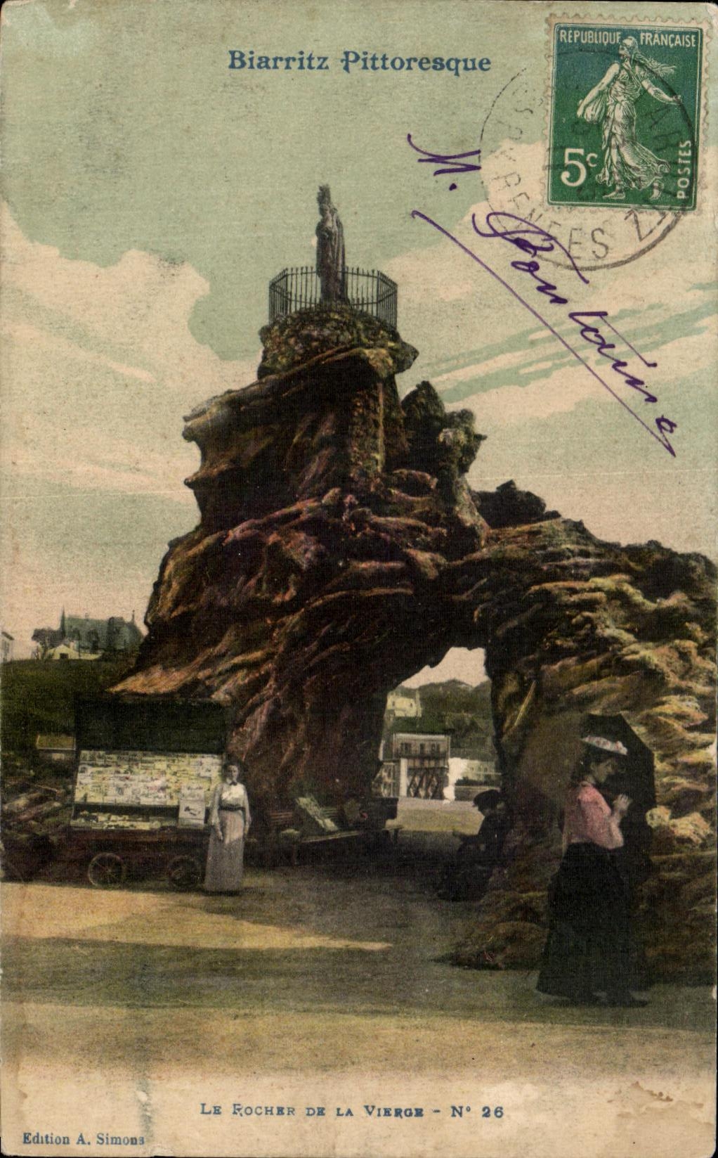 CPA Biarritz le rocher de la vierge