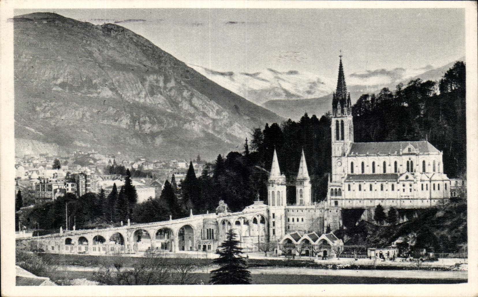 CPA Lourdes the Basilica and the Peak of Jer