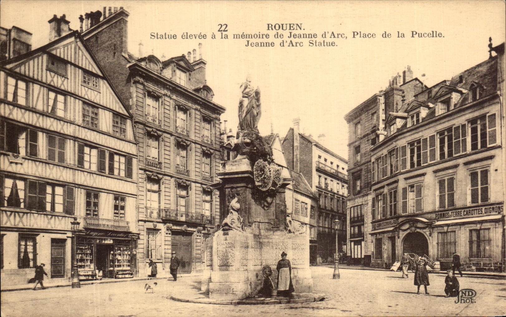 High CPA Roune Statue with the Memory Of Jeanne D' Arc Places Of the Virgin