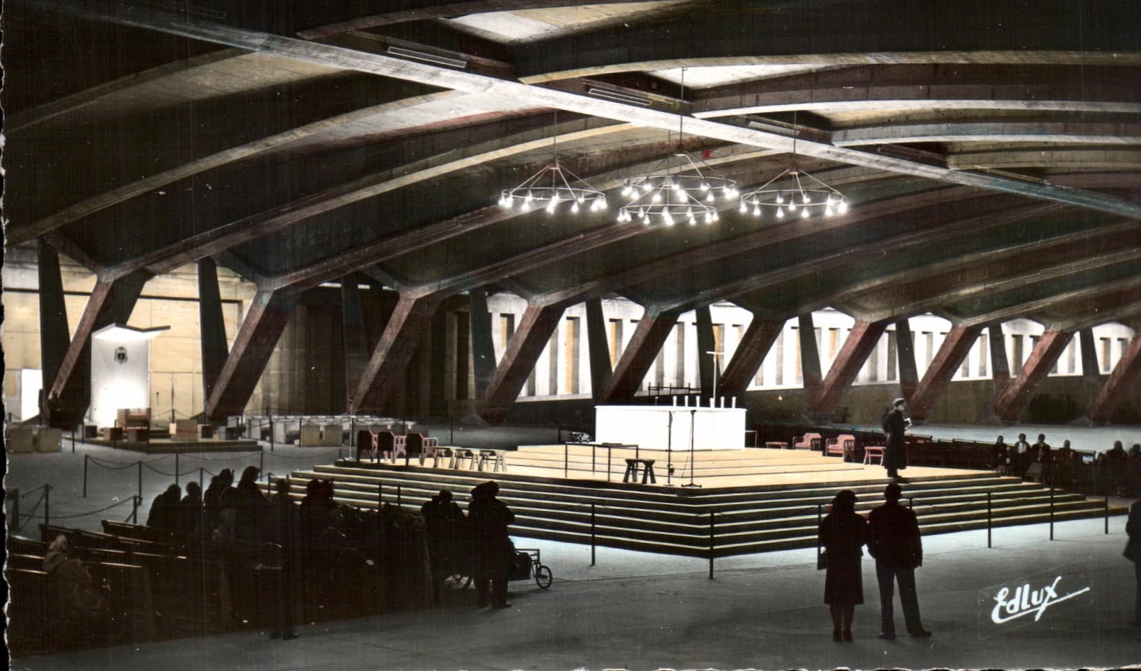 CPSM Lourdes Underground Basilica Black and white St X