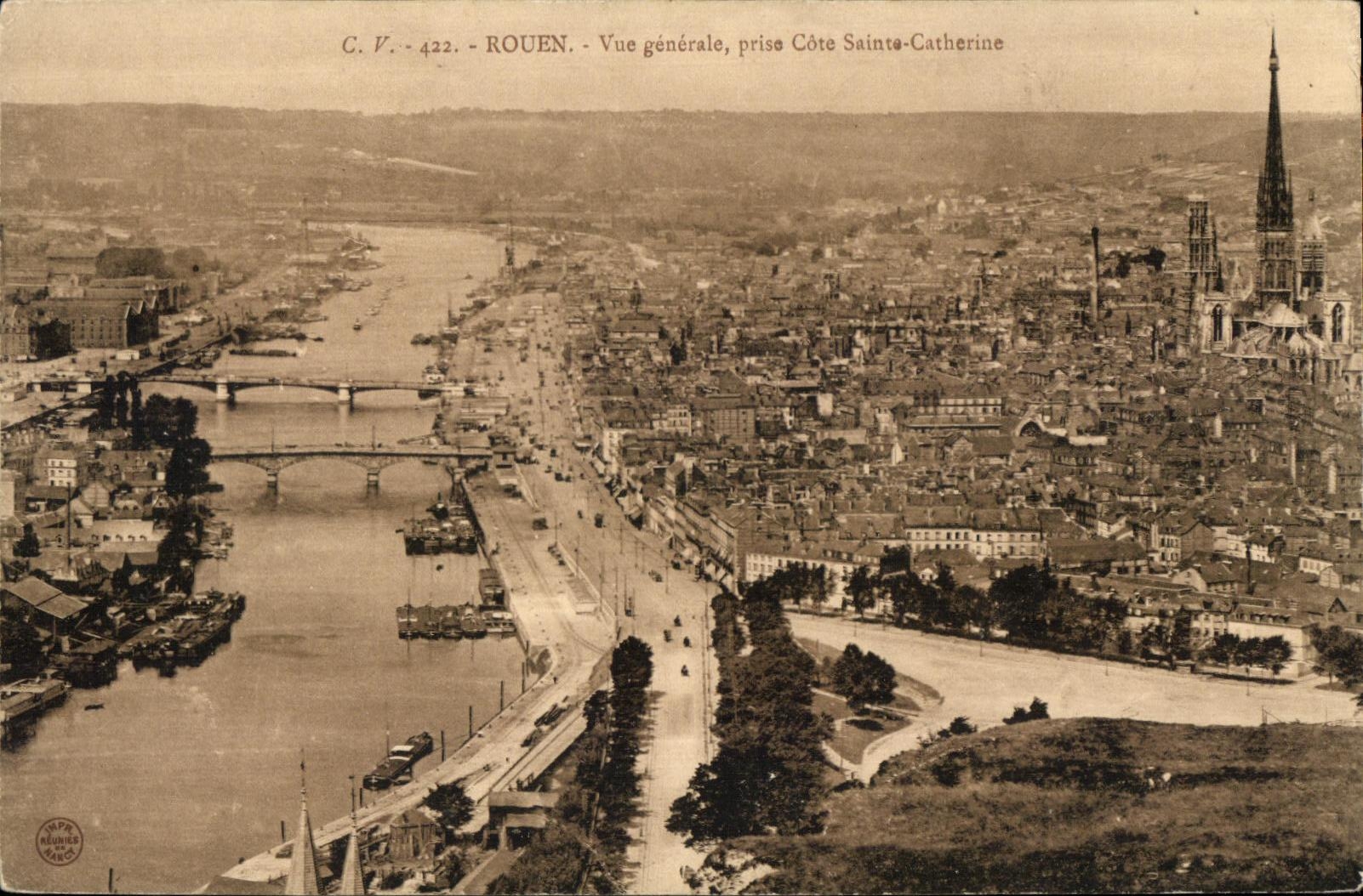 CPA Rouen View Taken Dimension Sainte Catherine