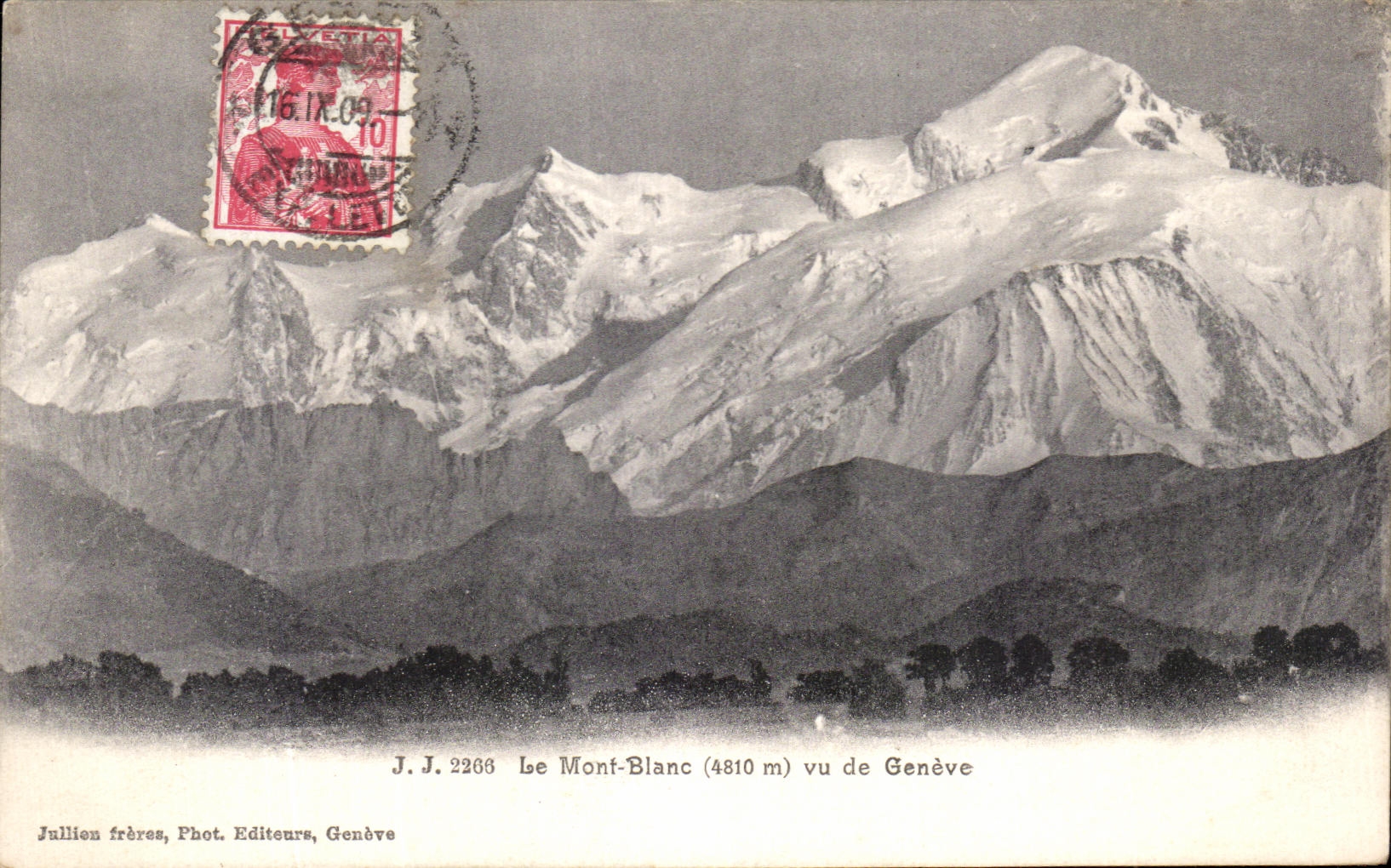 CPA the Mont Blanc Seen of Geneva