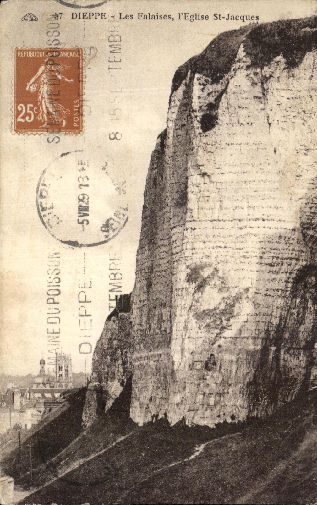 Acantilados de CPA Dieppe el St Jacques de la iglesia