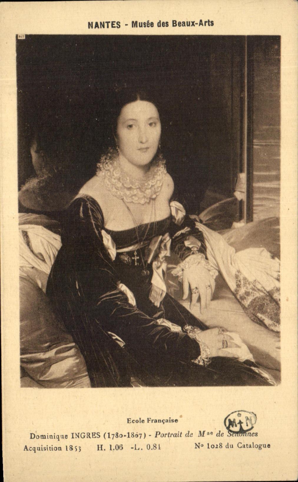 CPA Nantes Museum Of Beautiful arts Ingres Portrait of Mrs de Senonns