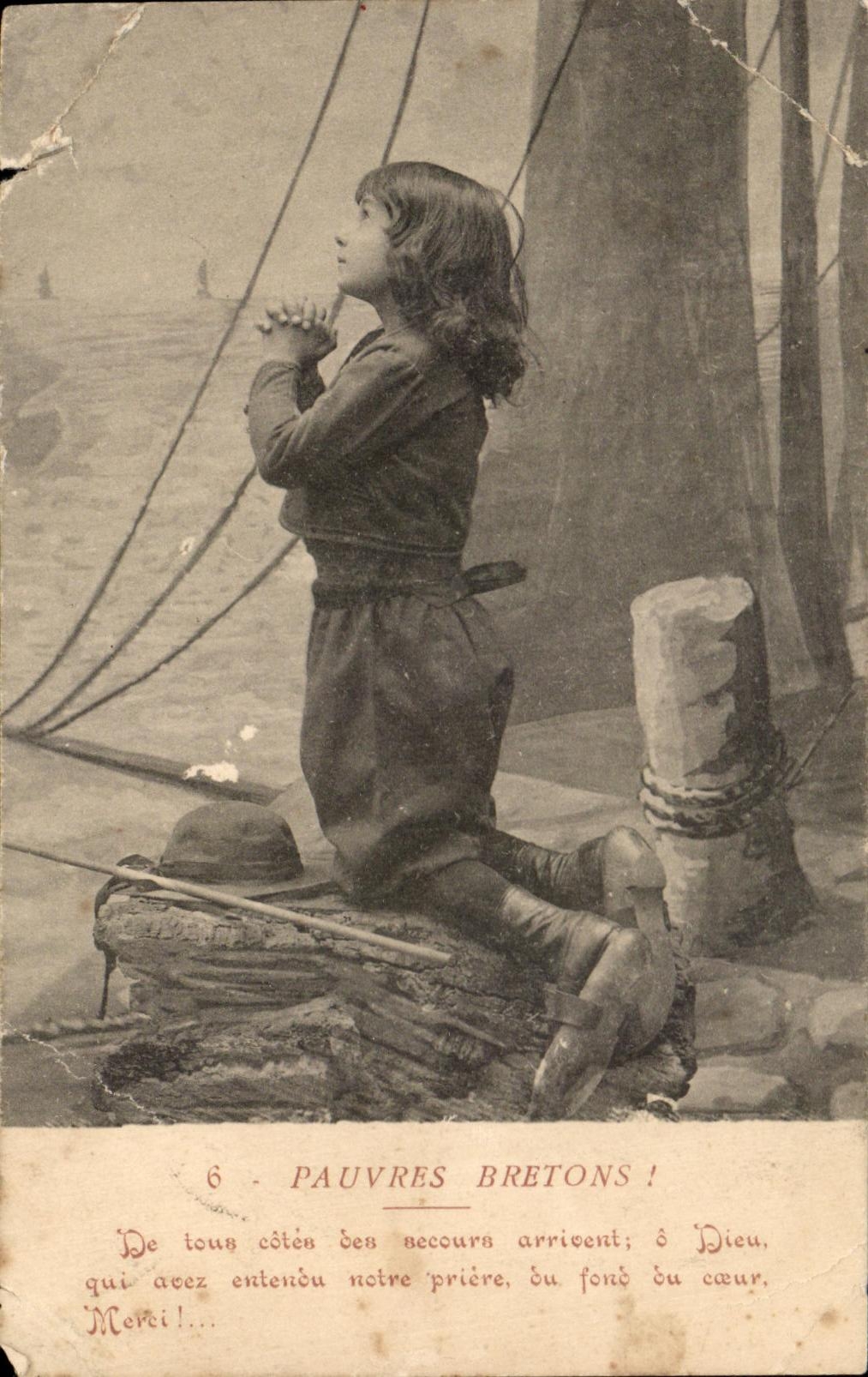 Nino pobre breton marina de la fantasia de CPA