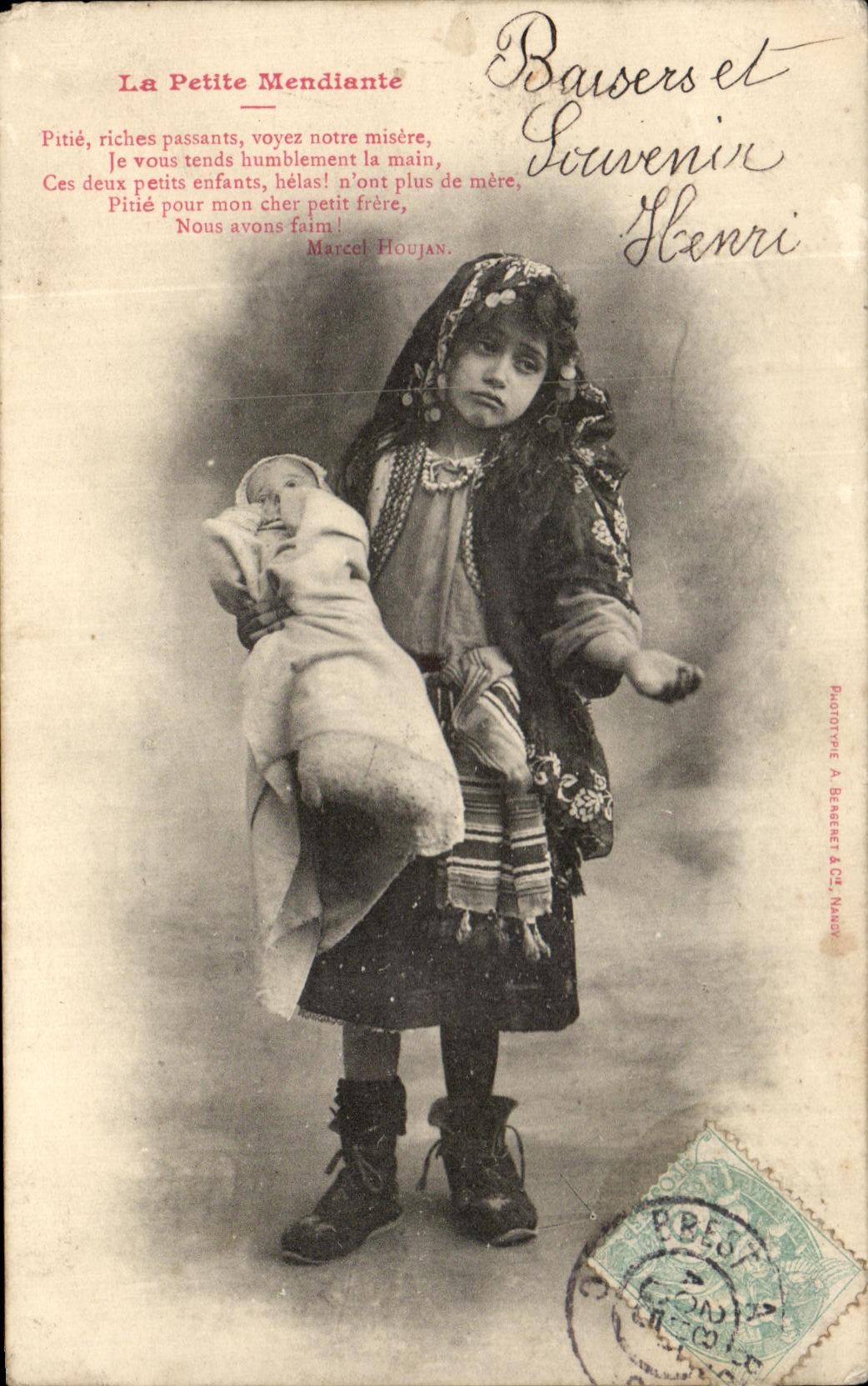 Nino de la fantasia de CPA el pequeno bebe del mendigo