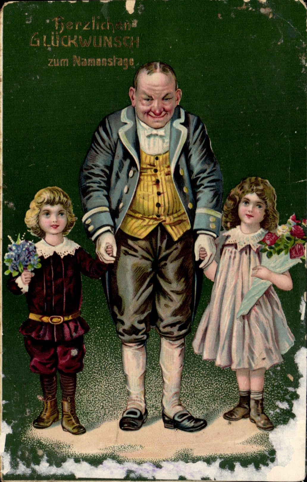 Majordomo y ninos del viejo hombre de la fantasia de CPA