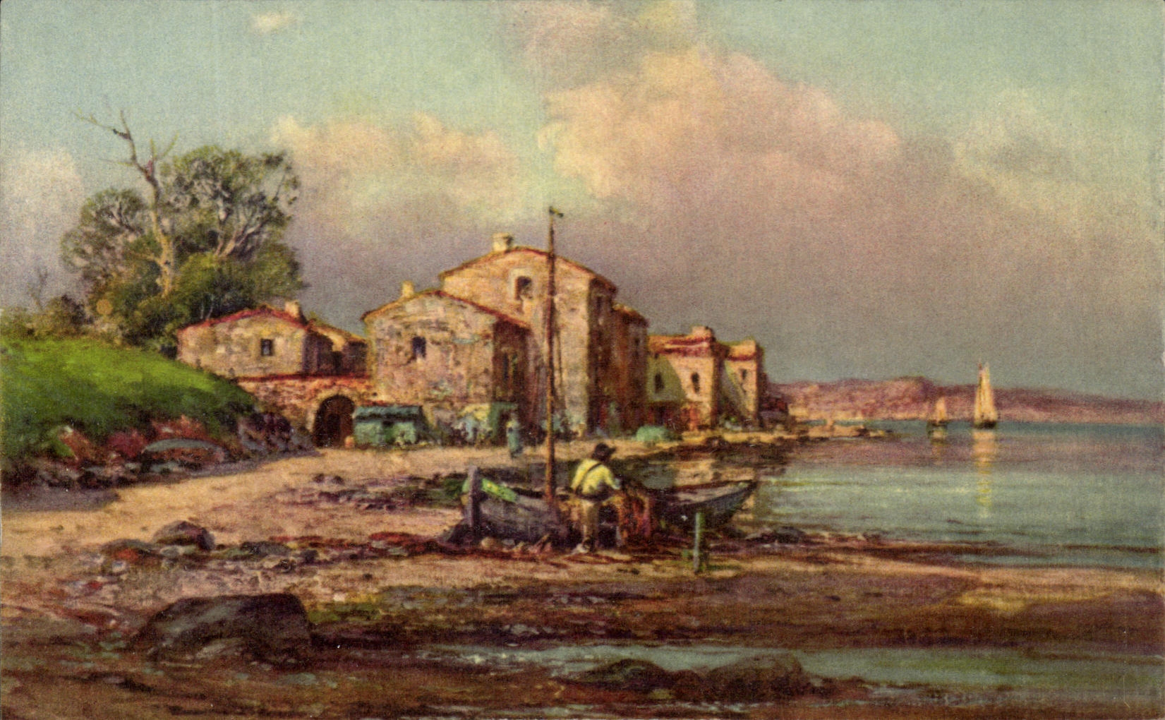 CPA Fantaisie Peit port de peche Bateau