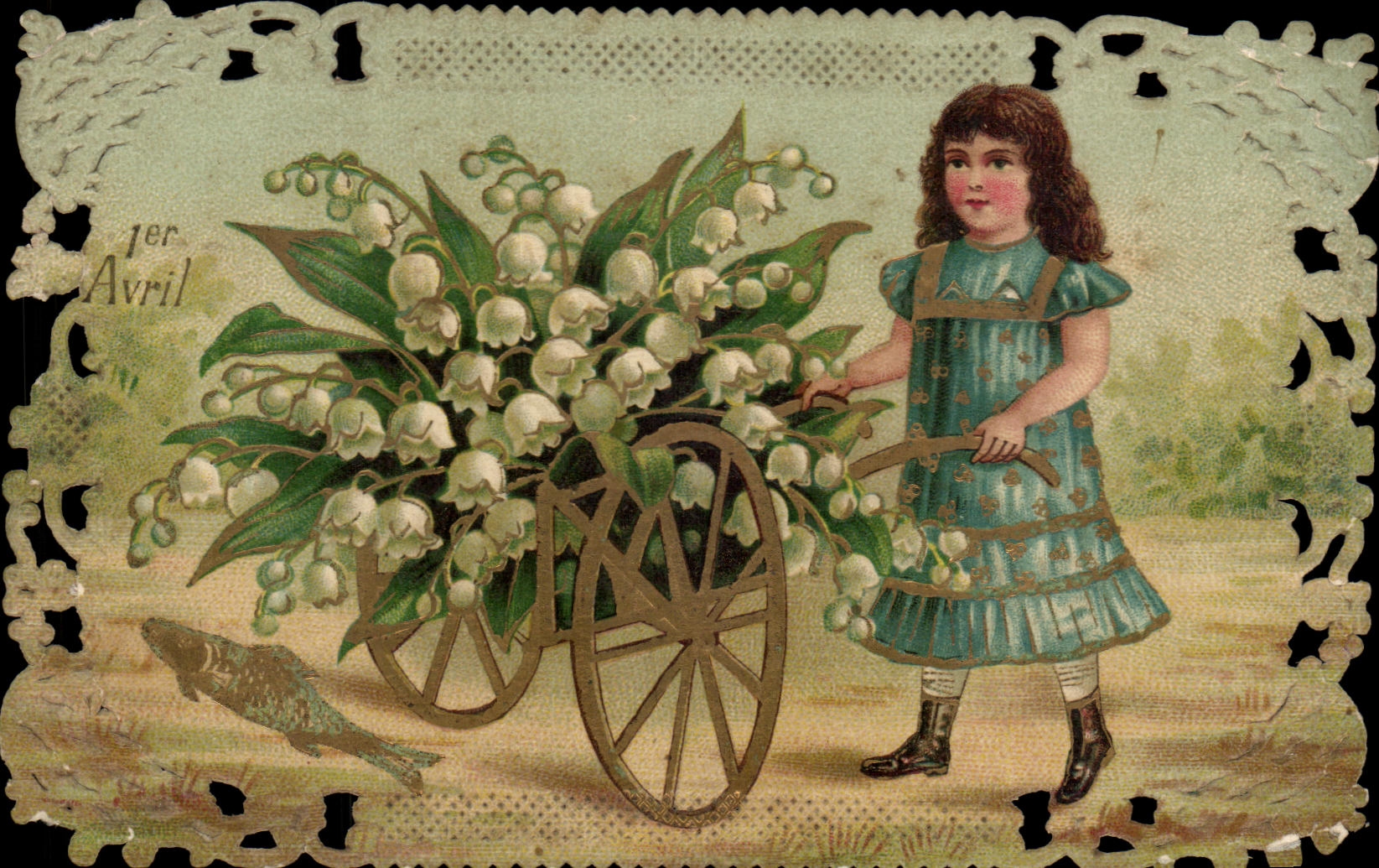 Lirio de los valles de las flores de los ninos de la fantasia de CPA