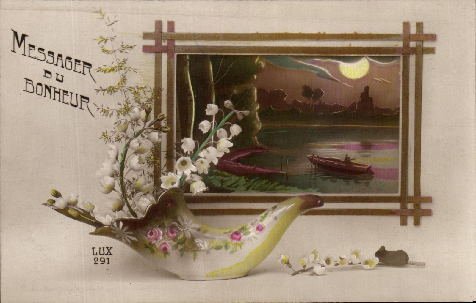 CPA Fantasy Flowers Horn of plenty Lily of the valley