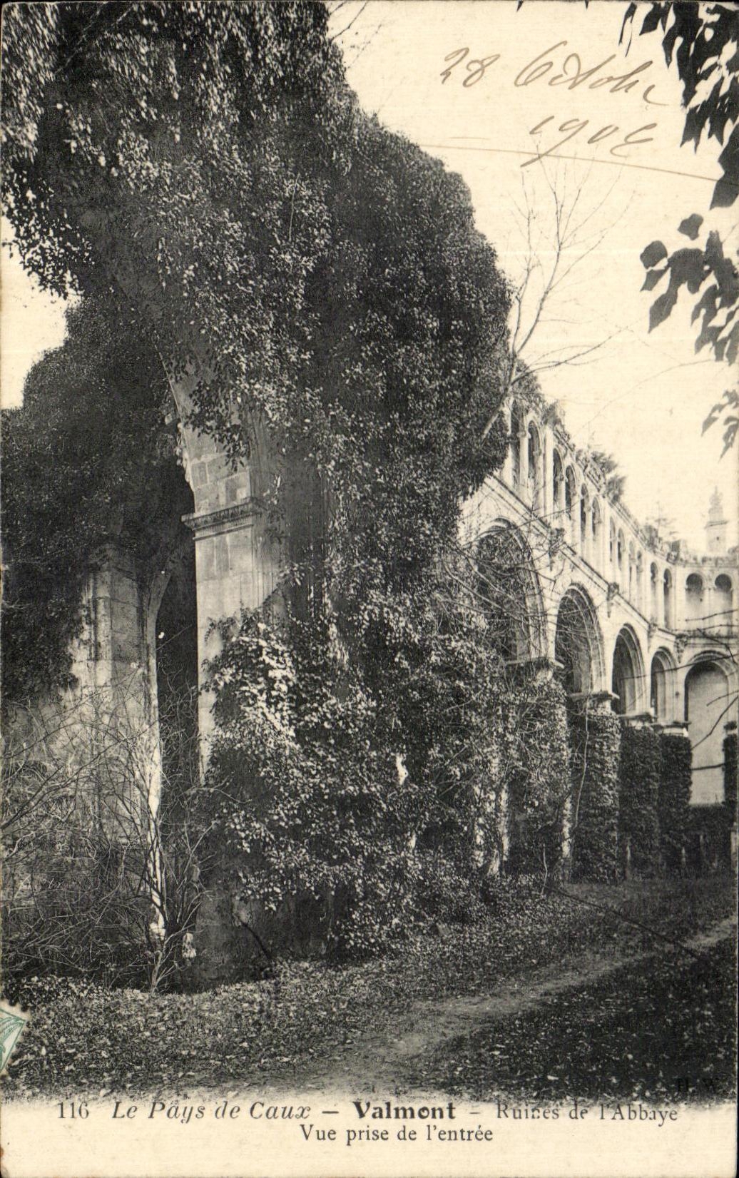 CPA the Country De Caux Valmont Ruins Of the Abbey Seen from Of Entrance