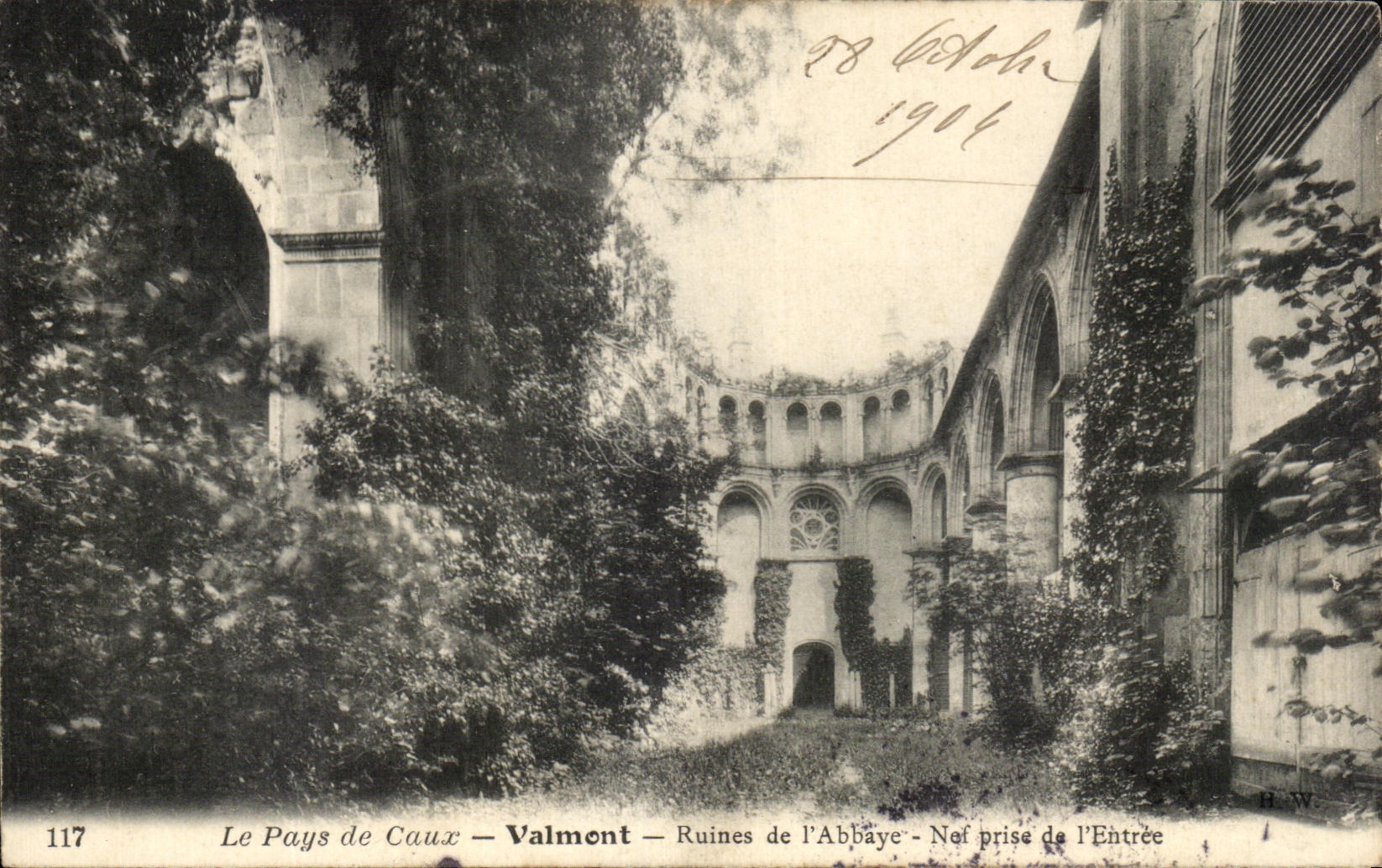 CPA the Country De Caux Valmont Ruins Of the Abbey Taken Of Entrance