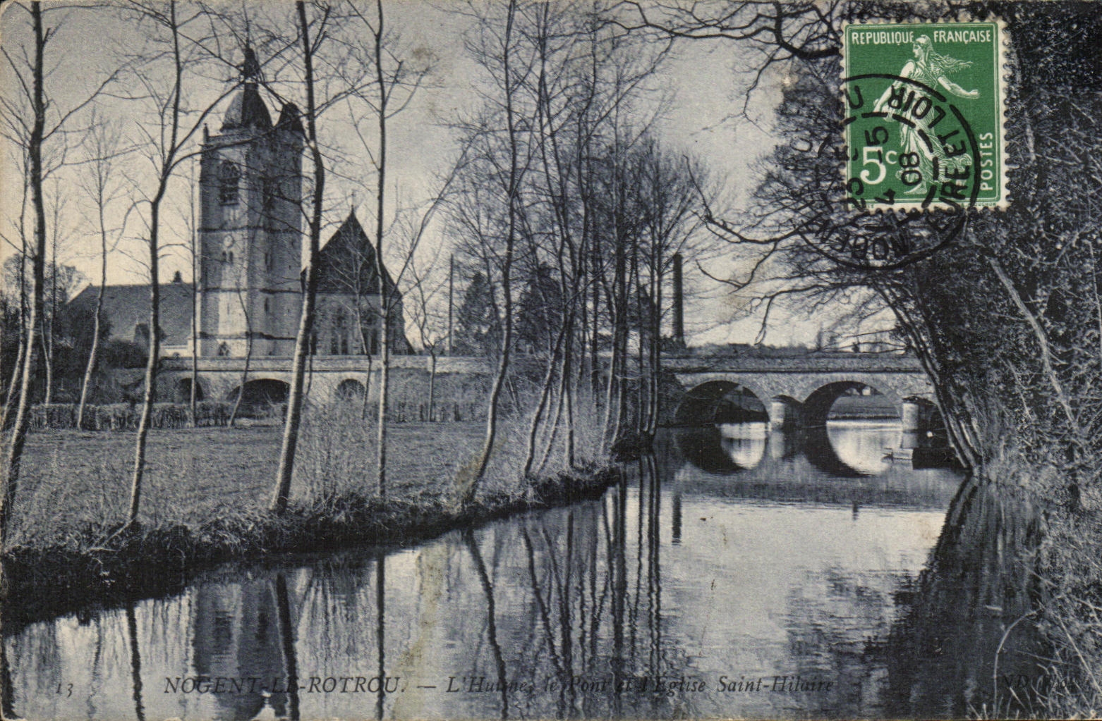 CPA Nogent Rotrou Huisne Church Saint Hilaire