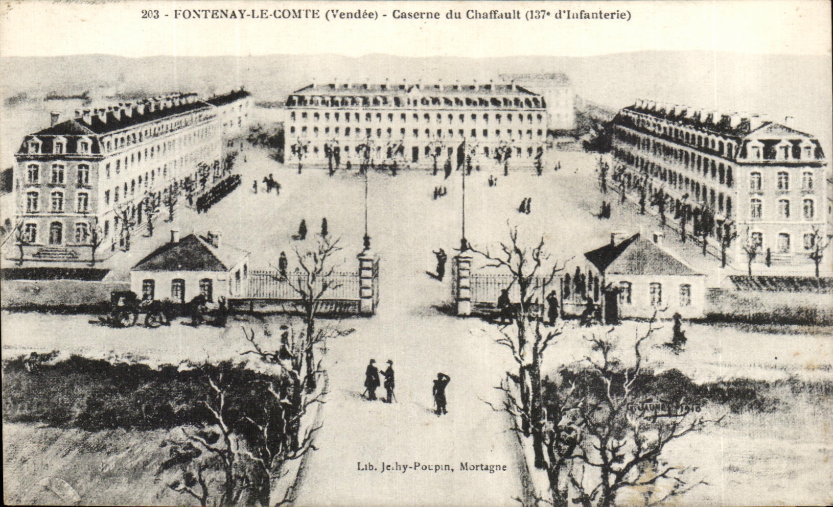 CPA Fontenay the Count Caserne of Chaffault 137eme of infantry