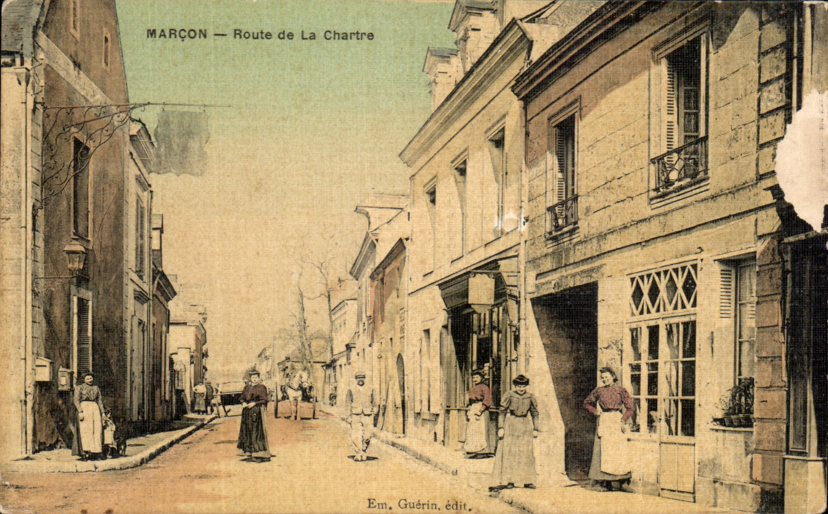 CPA Marcon Road of Chartre (chart toilee)