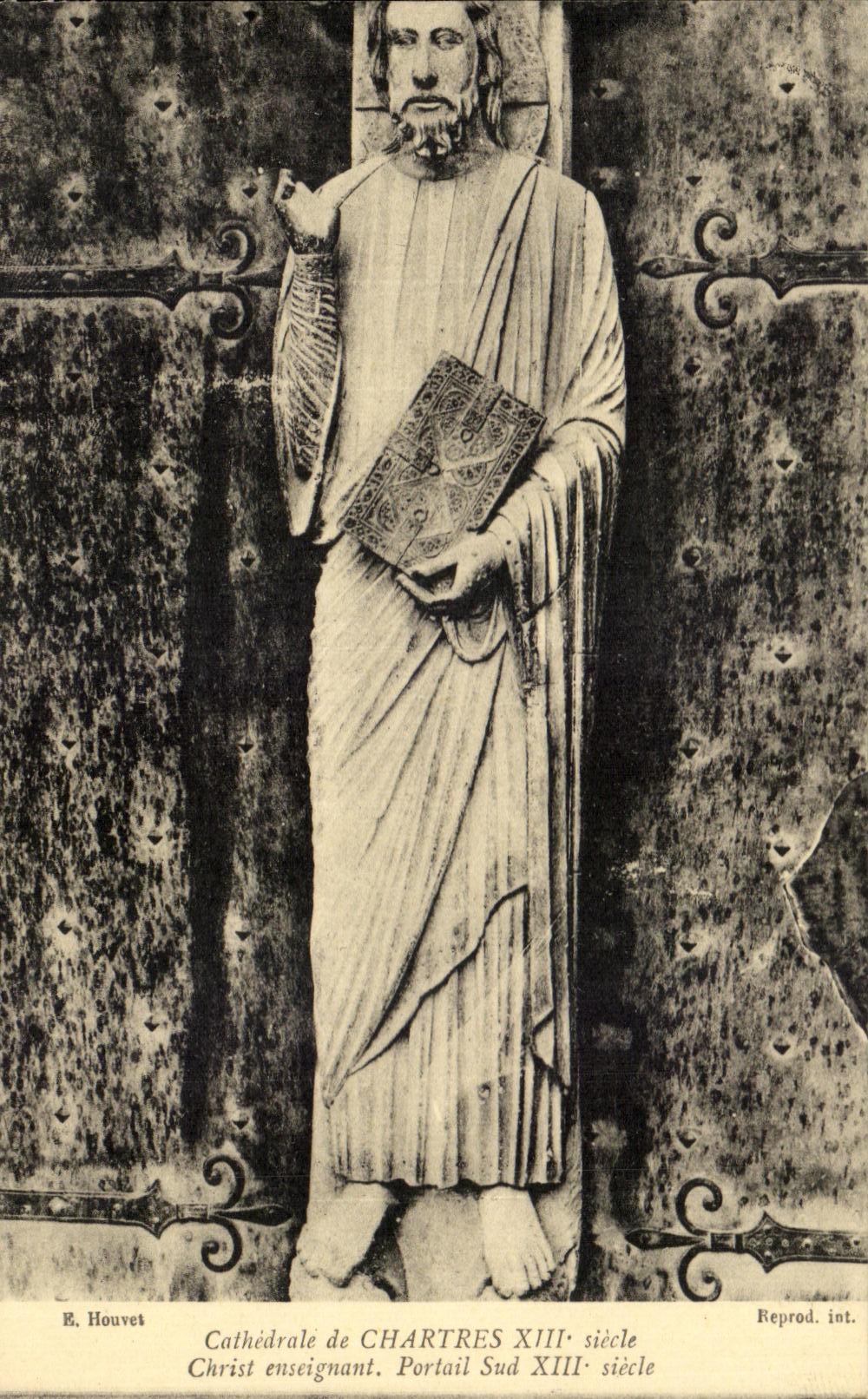 CPA Cathedral of Chartres Christ Teaching Southern Gate