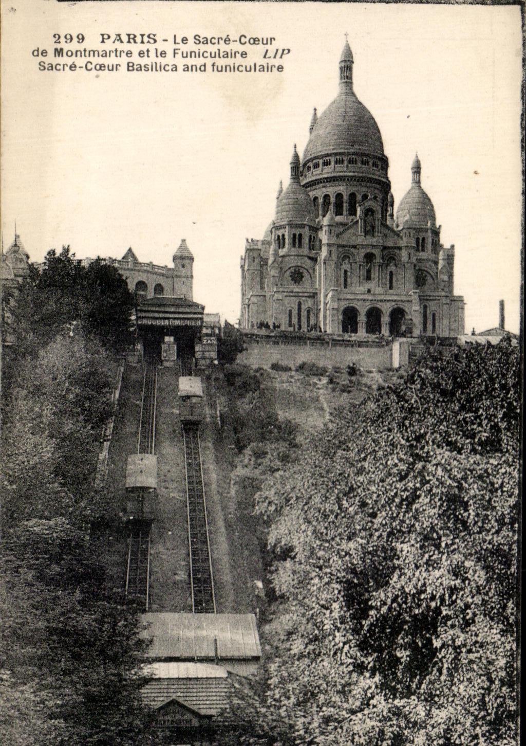 CPA Paris the sacring Heart of montmartre and the Funicular