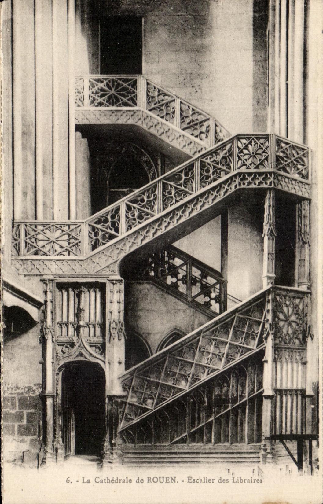 CPA the Cathedral of Rouen Staircase of the Booksellers