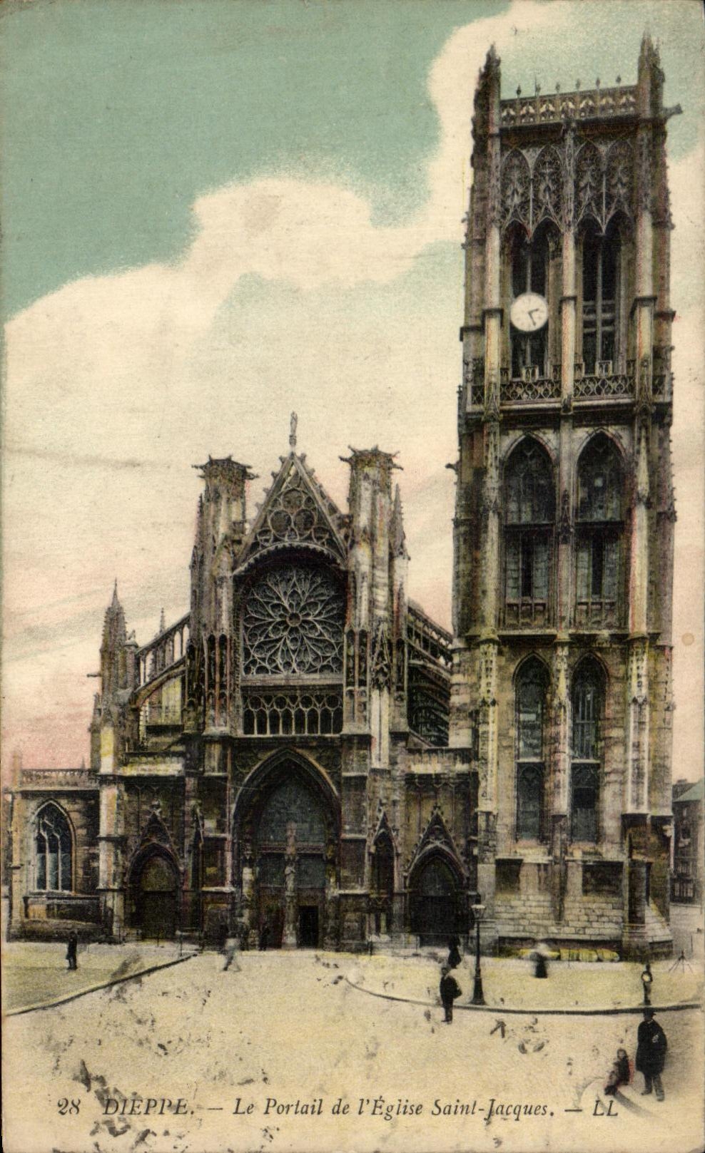 CPA Dieppe la puerta del santo Jacques de la iglesia