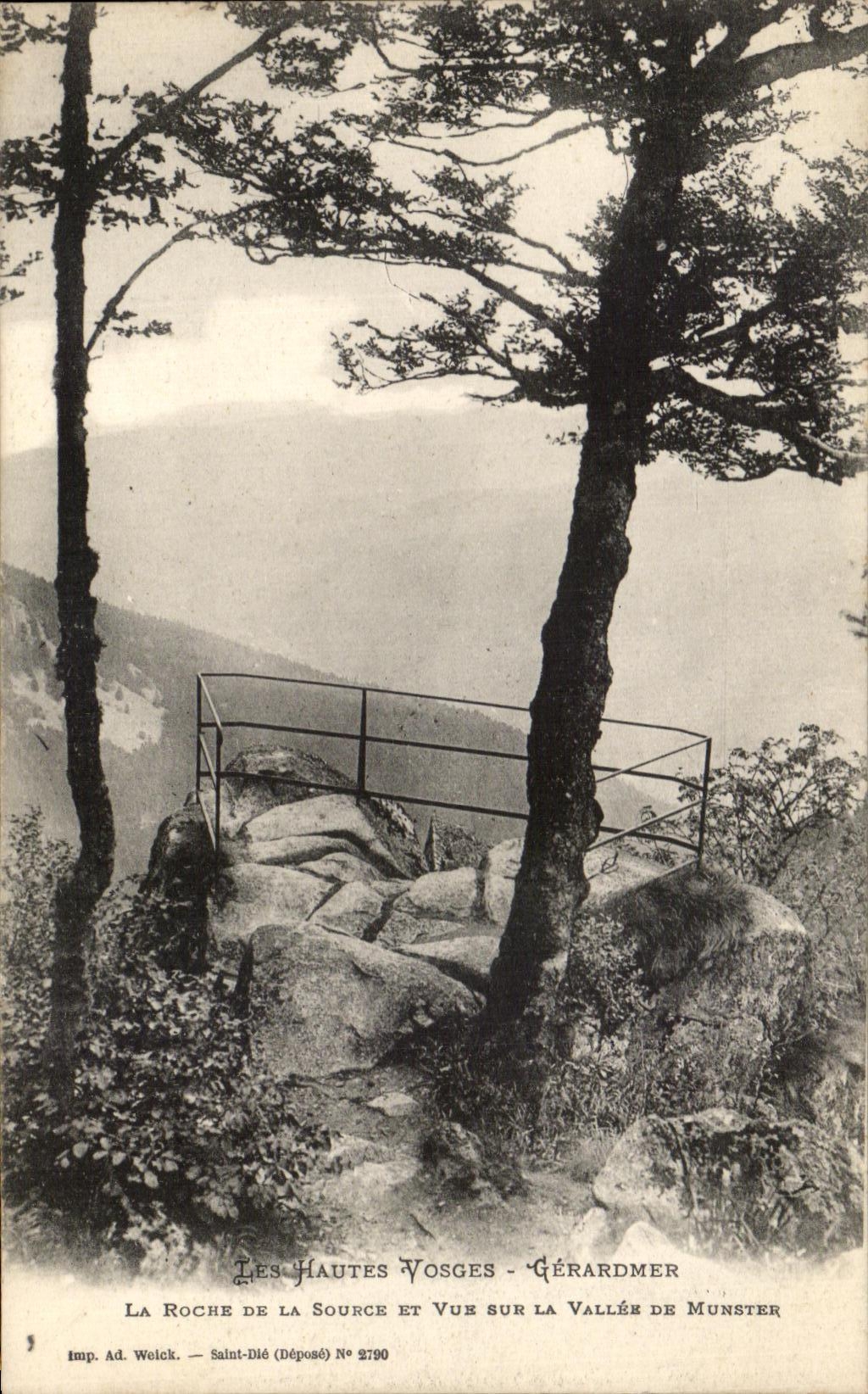 CPA the High Vosges Gerardmer the Rock Of the Source And Sight On Villee De Munster