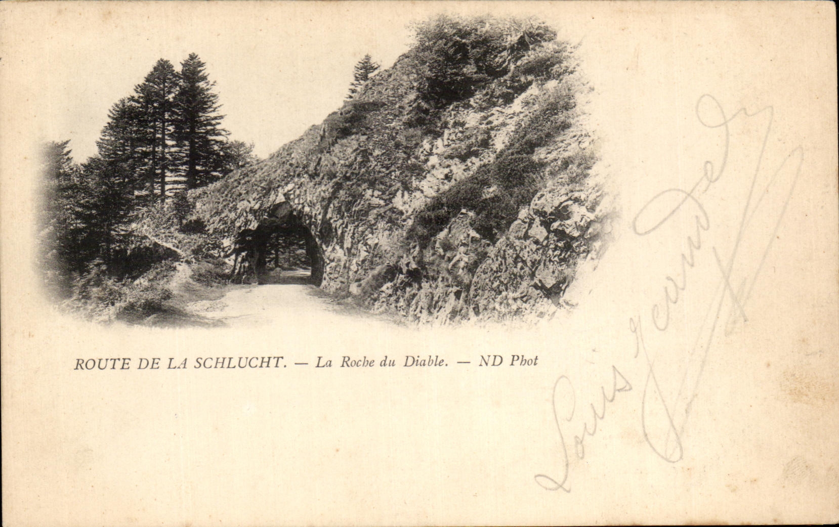 CPA Road of Schlucht the rock of the Devil