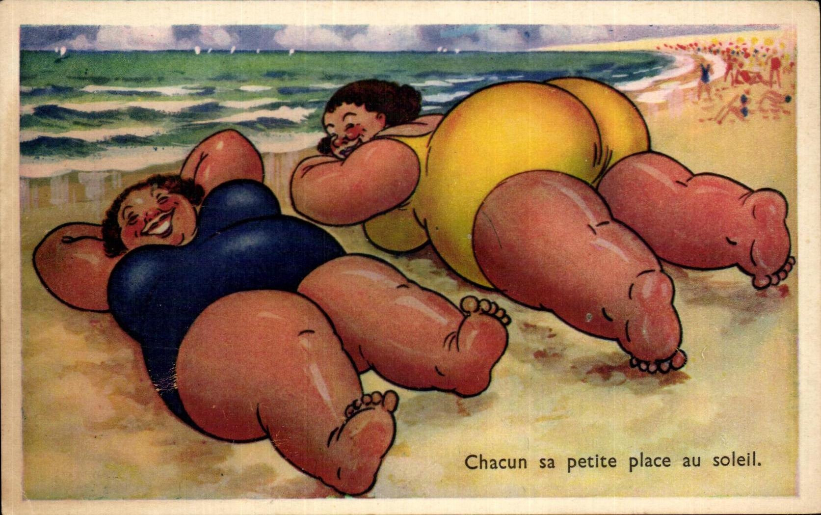 CPA Chacun sa Petite Place au Soleil Femme forte