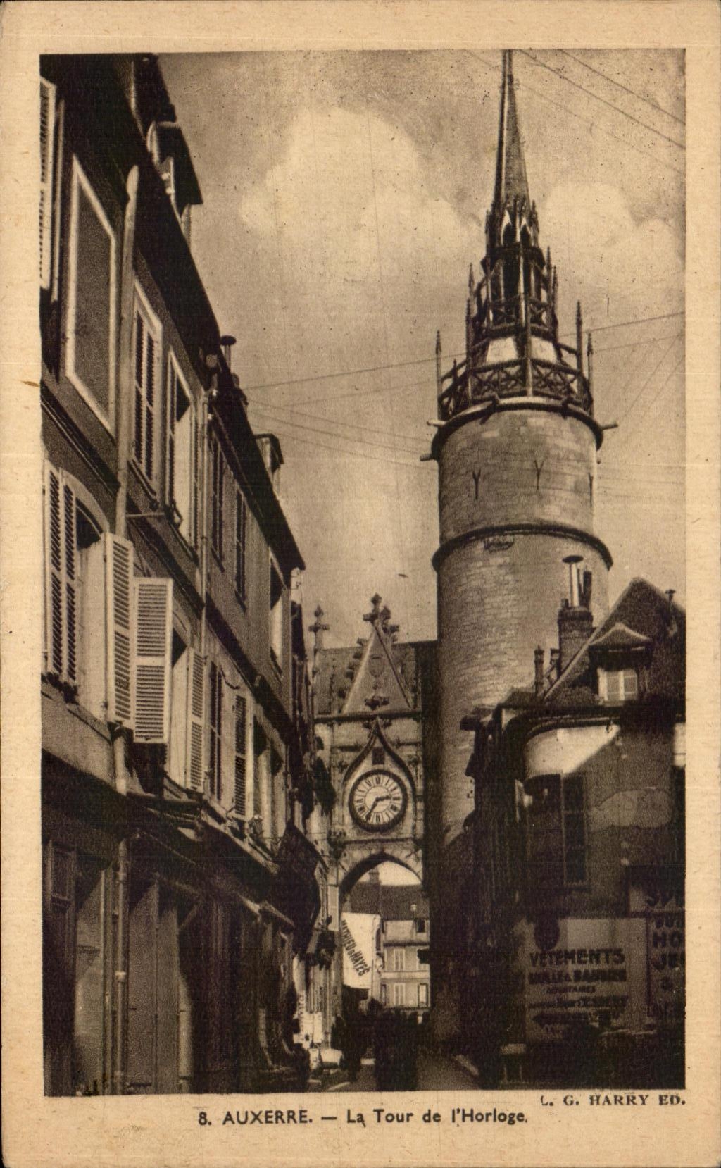 CPA Auxerre la torre del reloj