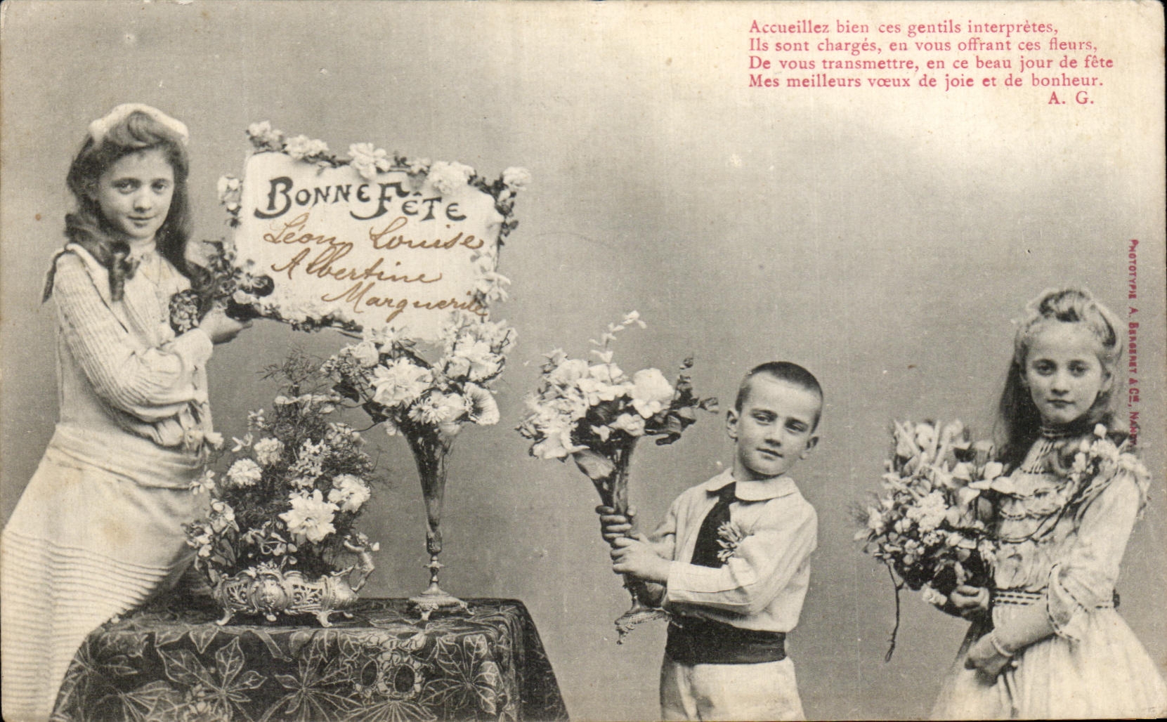 Flores de los ninos de la fantasia de CPA