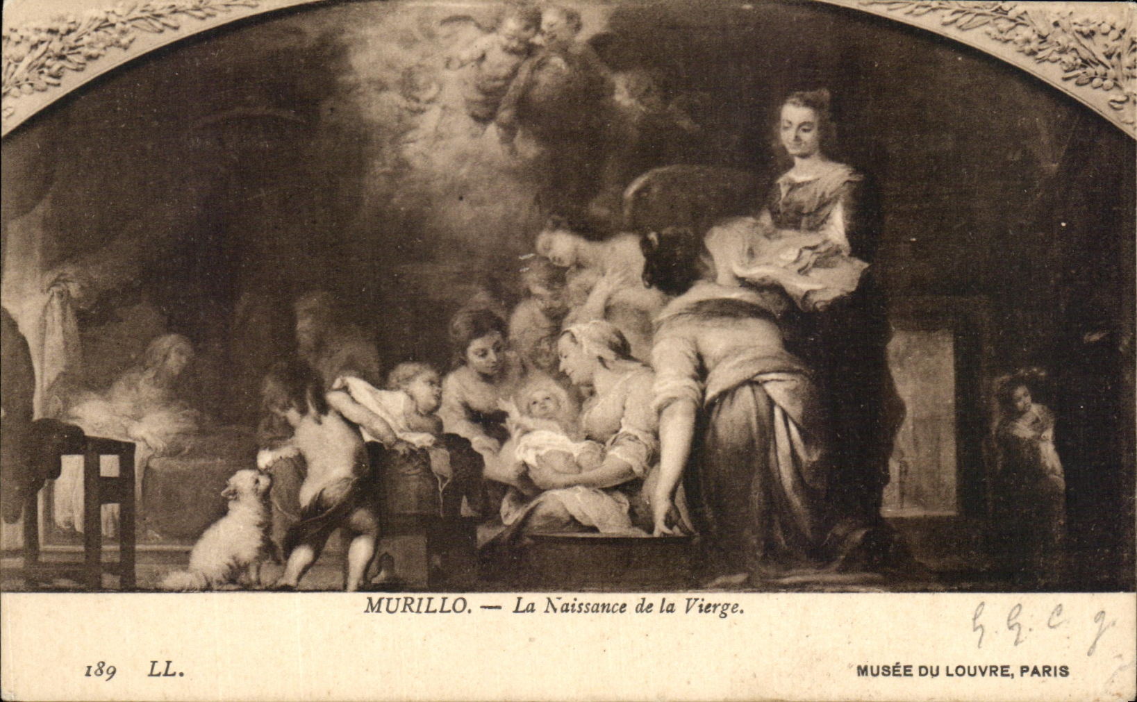 CPA Fantaisie Murillo La naissance de la vierge Louvre Paris 