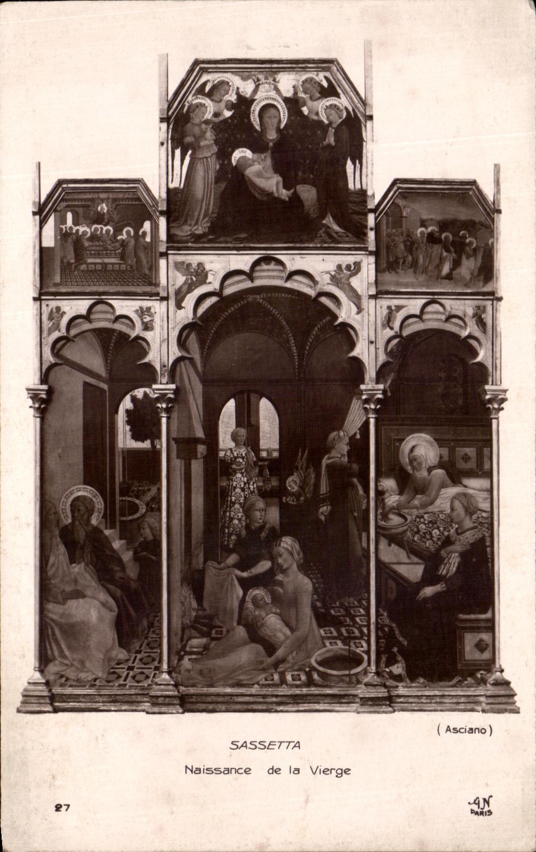 CPA Sassetta Naissance de la vierge Asciano