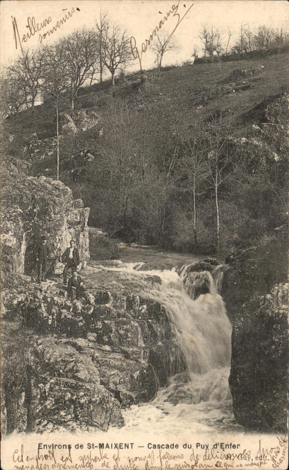 CPA Environs Of St Maixent Cascades of Ouy d' Enter