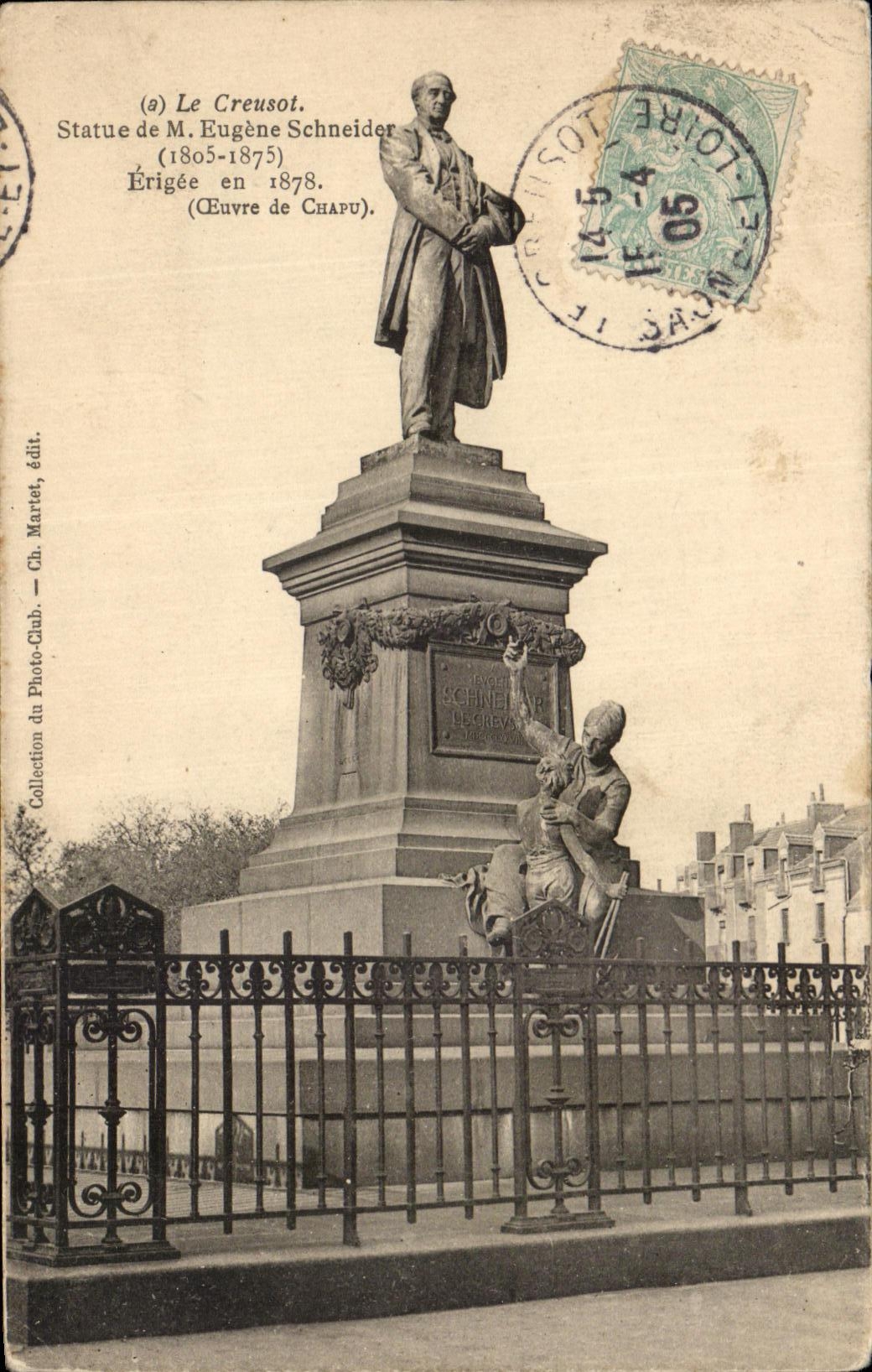 CPA Creusot Statue Of Mr Eugene Schneider Erigee In 1878