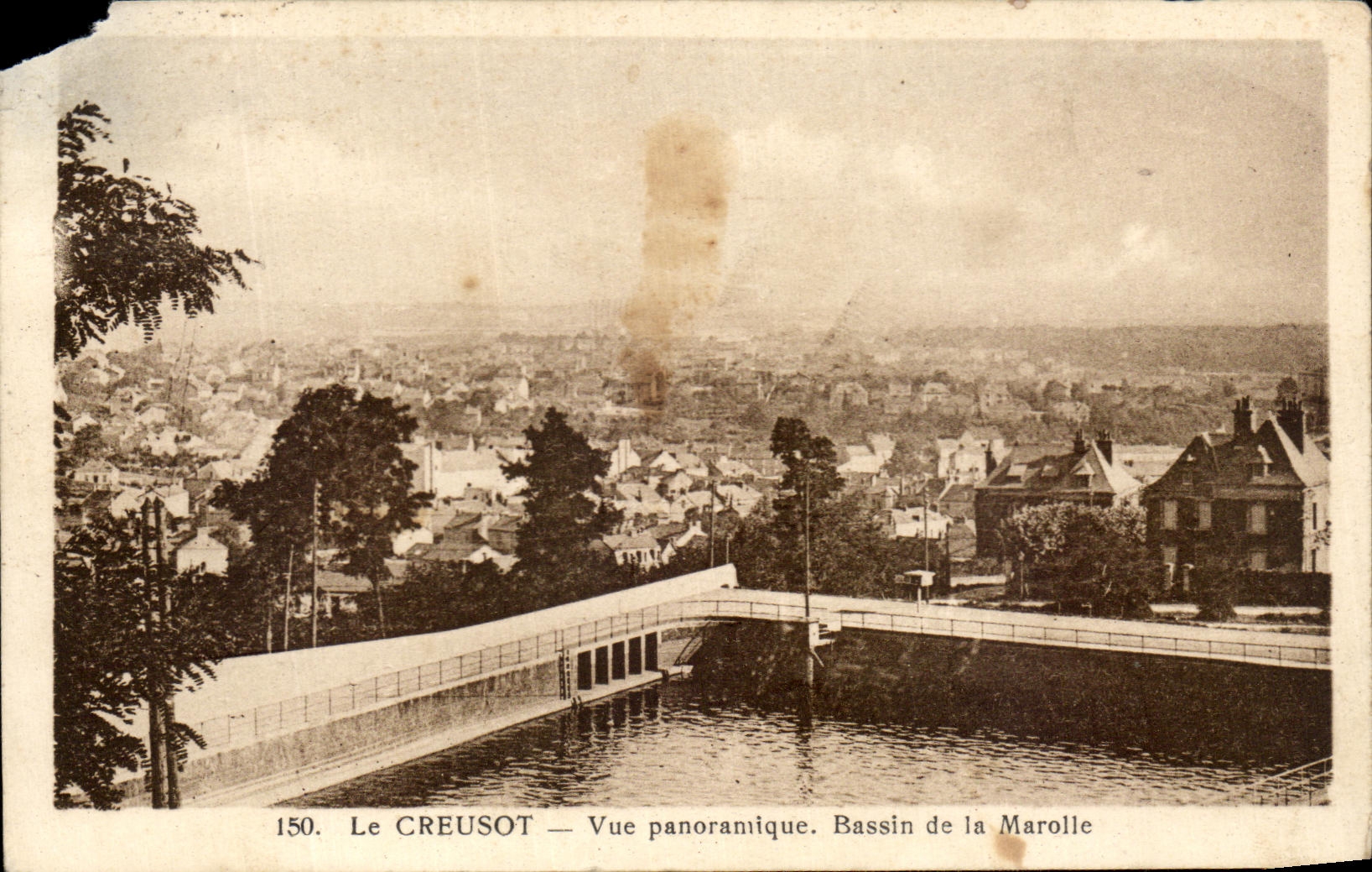 CPA Creusot Panoramic View Basin Of Marolle