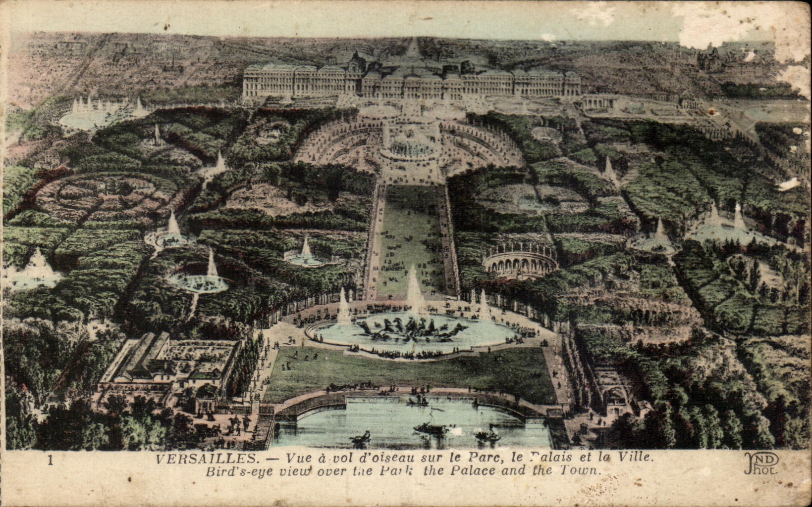 CPA Versailles Vue a Vol D'Oiseau Sur le Parc le palais et le Ville