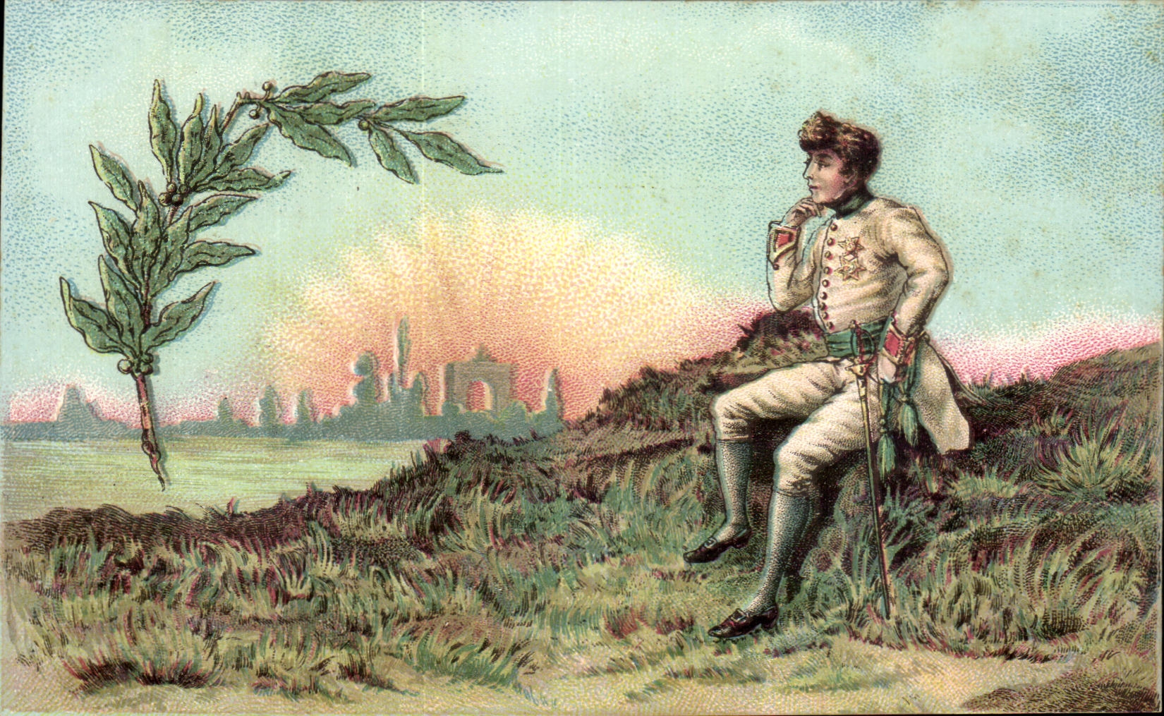 Oficial de los jovenes de la palma de Militaria de la fantasia de CPA