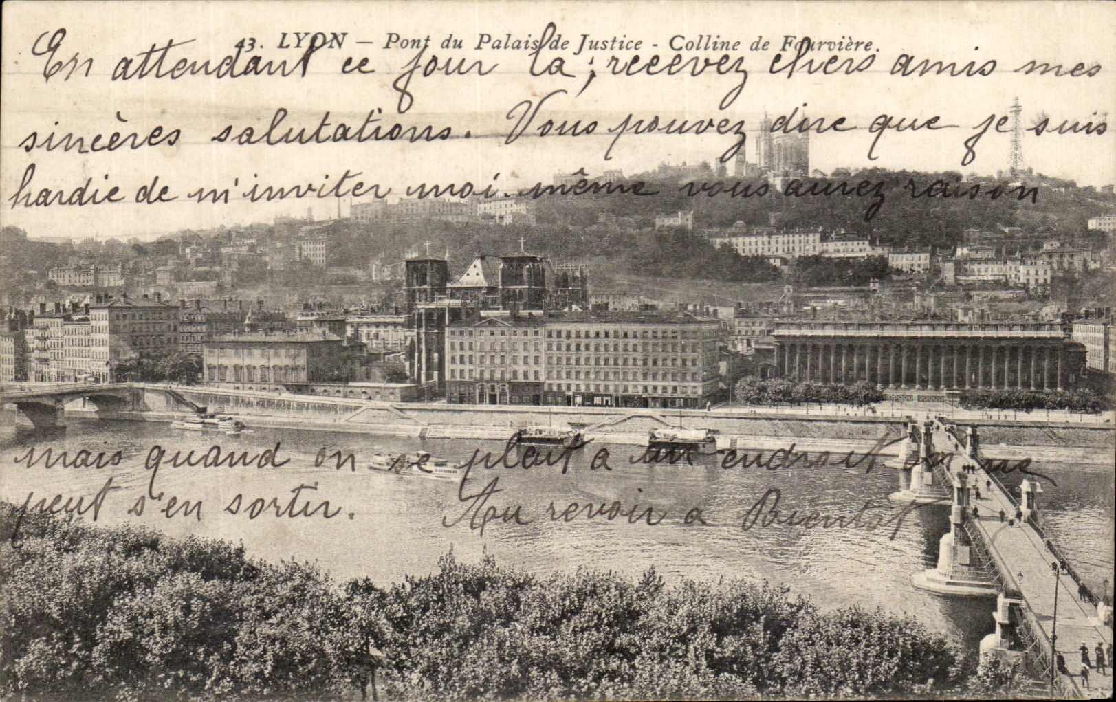 CPA Lyon Bridge of the Law courts Hill of Fourviere