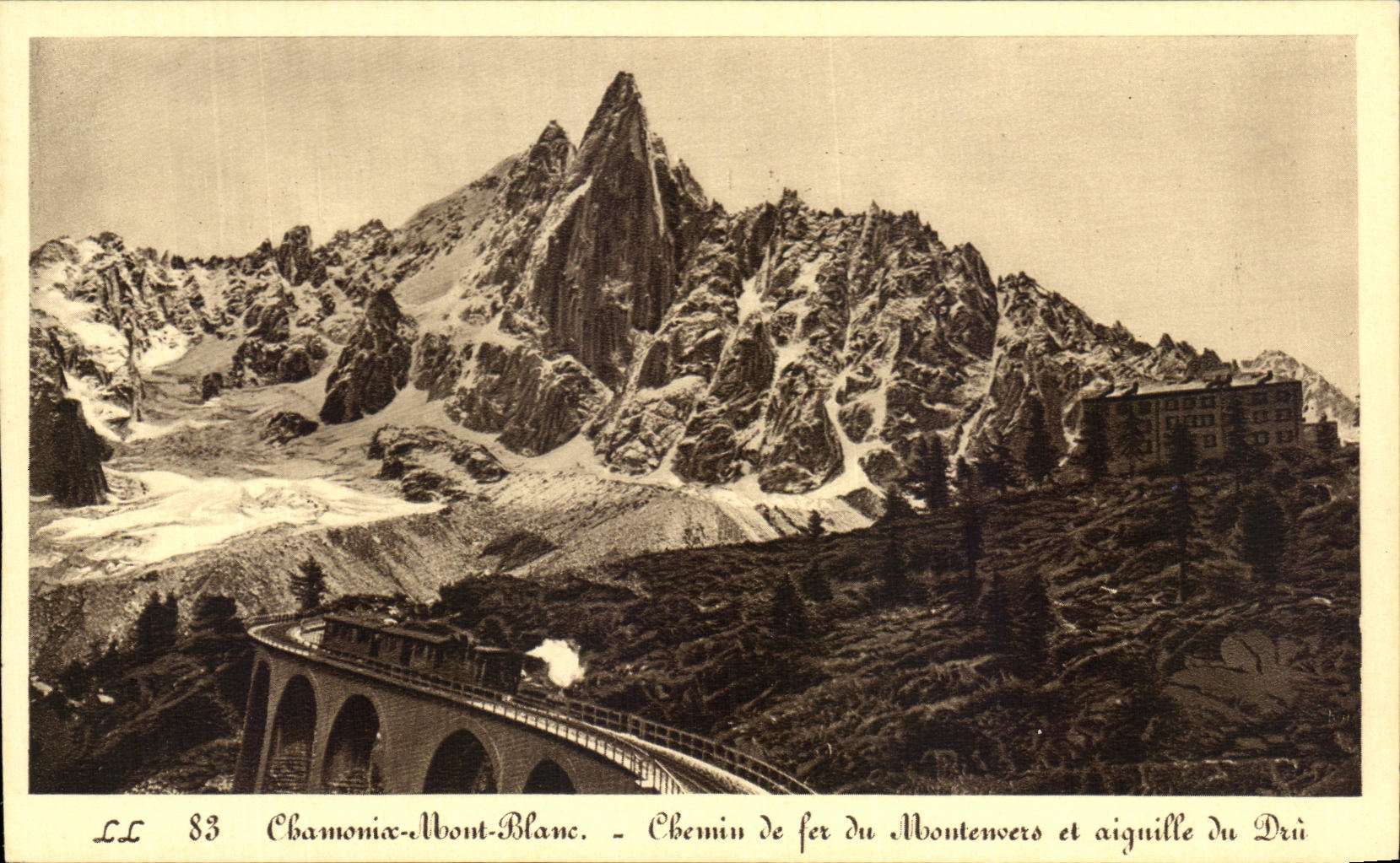 CPA Chamonix Mont Blanc Railroad of Montenvers and Aiguille Thickly