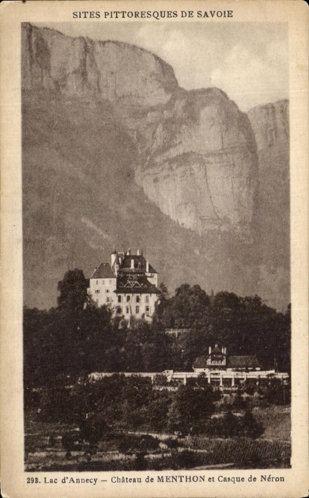 CPA Lake Annecy Castle of Menthon and Casque of Neron