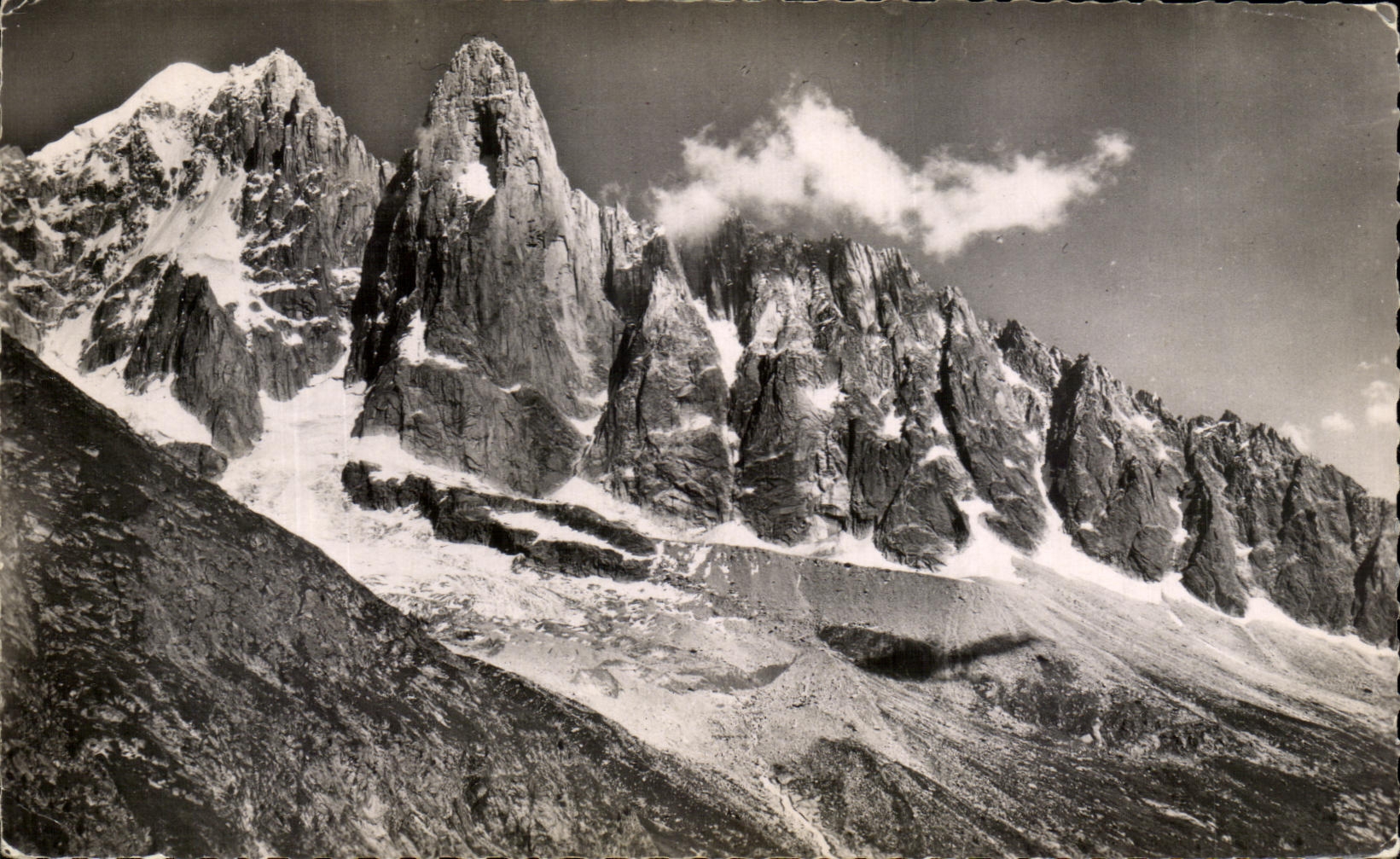 CPA Mountain Of the Mount Blanc Seen Air Green Needle the points sars name and Northern Dras Face