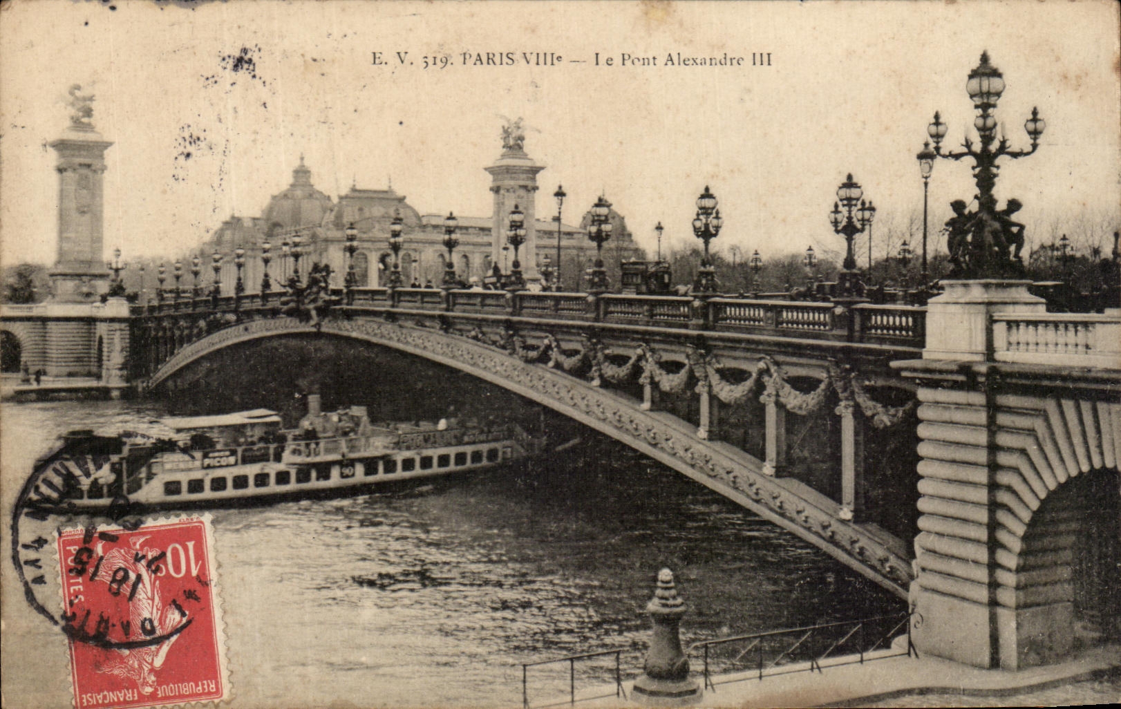 CPA Paris the Bridge Alexandre III Barge