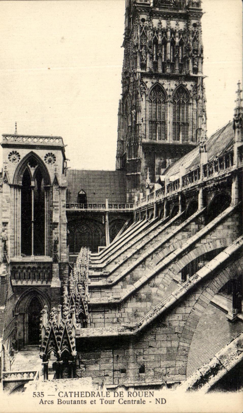 CPA Cathedral Of Rouen Paring Arcs And Central tower