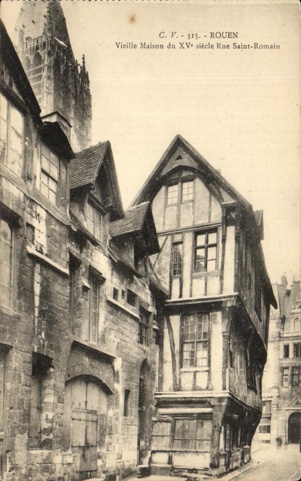 CPA Rouen Old woman House Of the 15th Century Street Saint Romain
